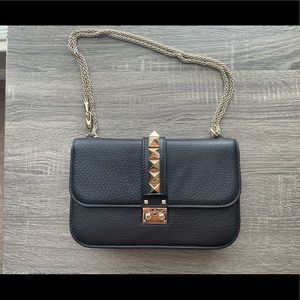 SOLD-Valentino Rockstud Handbag with Chain, Medium